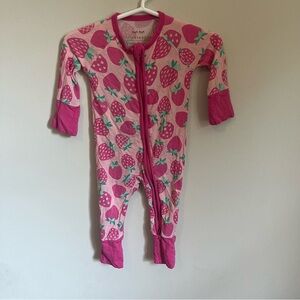 Little Sleepies Sweet Strawberry Pink Zippy Newborn